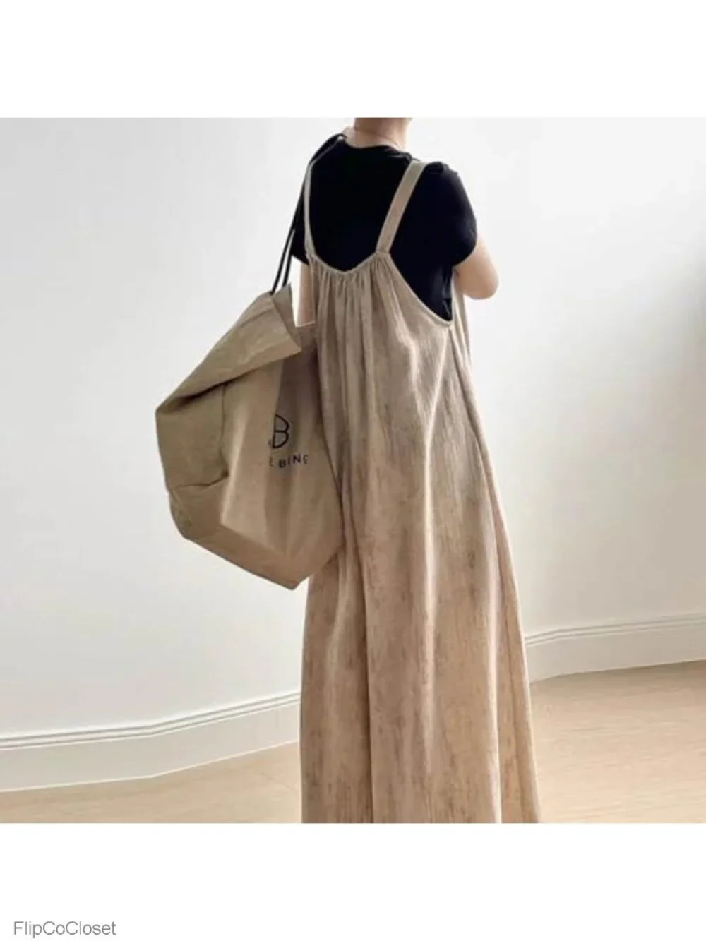 Japanese Style Loose Wide Leg Jumpsuit Overalls with Pockets for Women